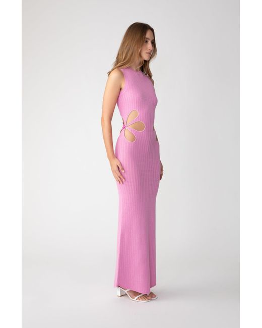 SAU LEE Pink Daria Knit Dress