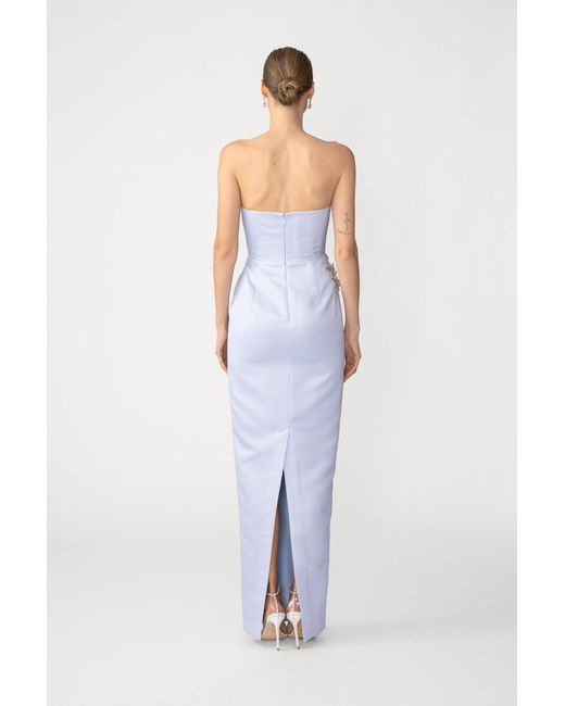 SAU LEE White Luna Satin Gown