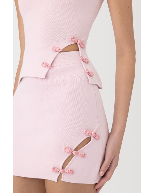 SAU LEE Pink Chase Knit Top