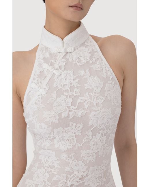 SAU LEE White Gillian Lace Dress
