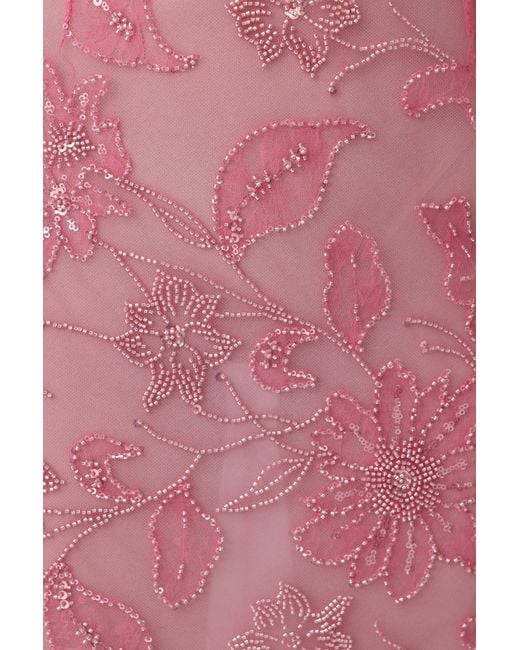 SAU LEE Pink Courtney Strapless Maxi Dress