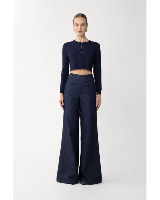 SAU LEE Blue Demi Knit Cardigan