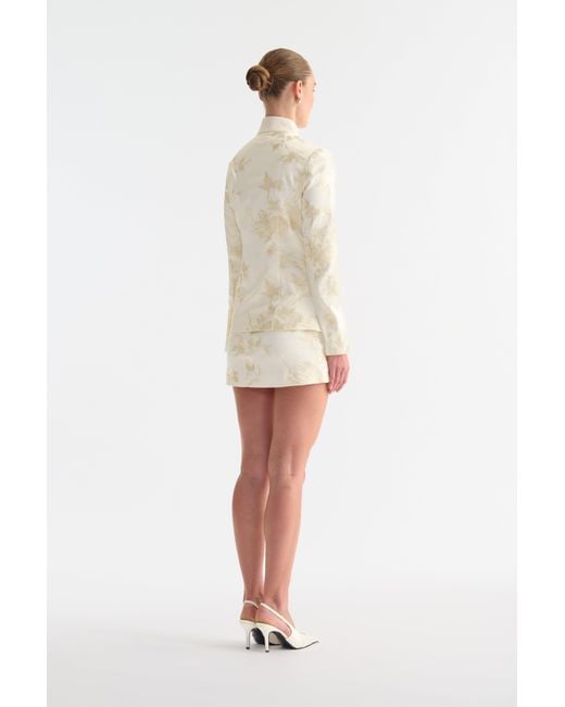 SAU LEE Natural Roan Satin Tang Blazer