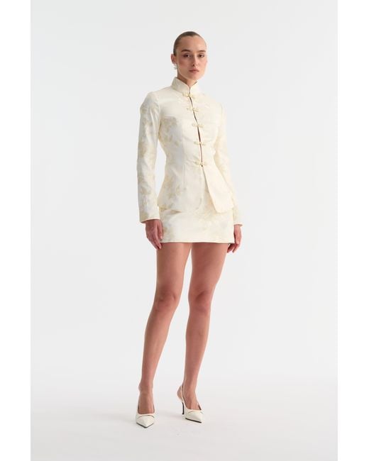 SAU LEE Natural Roan Satin Tang Blazer