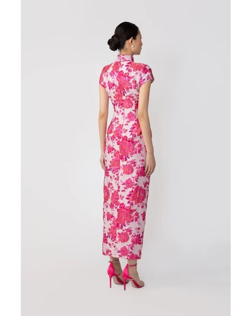 SAU LEE Pink Josephine Jacquard Dress