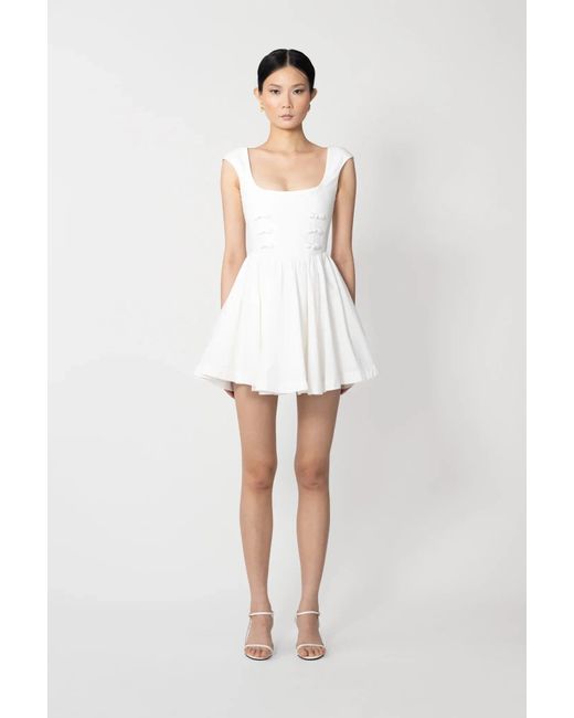 SAU LEE White Holly Mini Dress