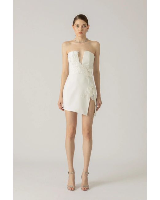 SAU LEE Natural Fleur Mini Dress