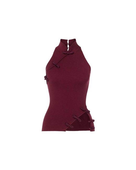 SAU LEE Red Dunn Knit Top