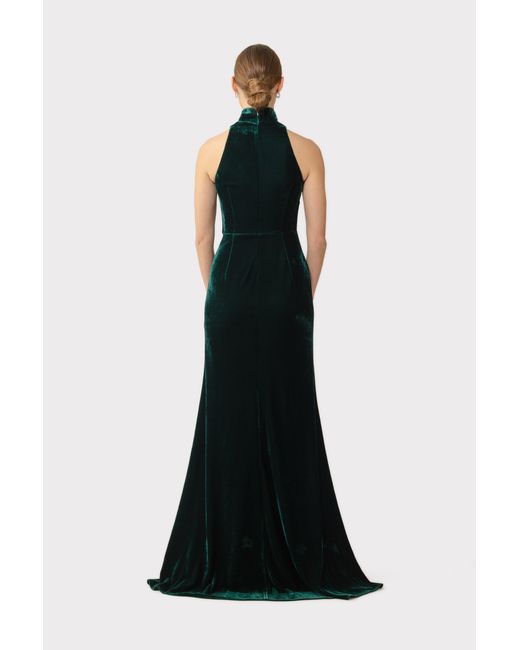 SAU LEE Black Ariana Velvet Gown