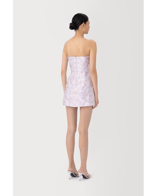 SAU LEE Blue Jodie Jacquard Mini Dress