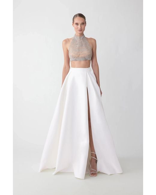 SAU LEE White Lucie Maxi Skirt