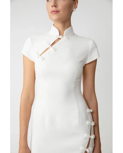 SAU LEE White Iris Mini Dress