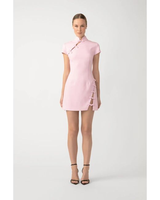 SAU LEE Pink Iris Mini Dress