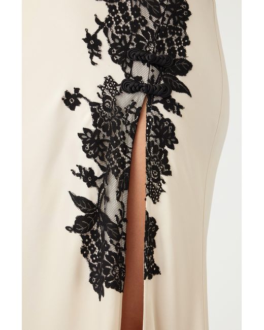 SAU LEE Black Elva Satin Skirt