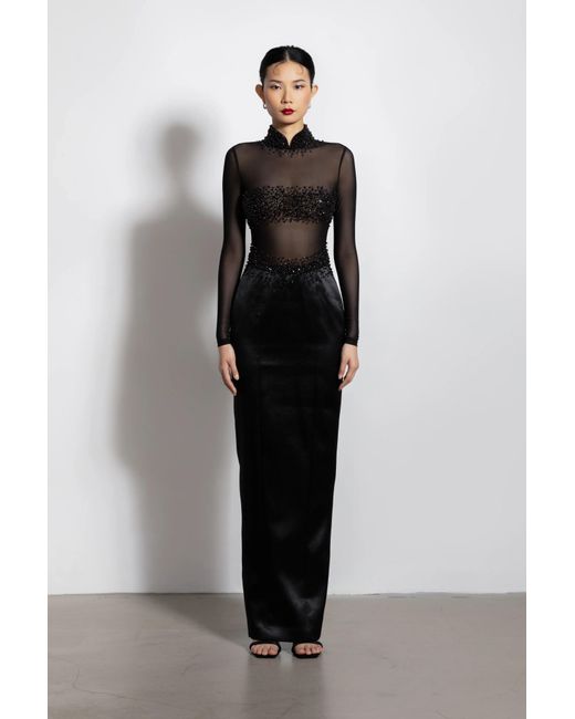 SAU LEE Black Po Gown