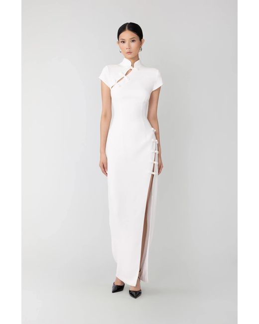 SAU LEE White Isabella Maxi Dress