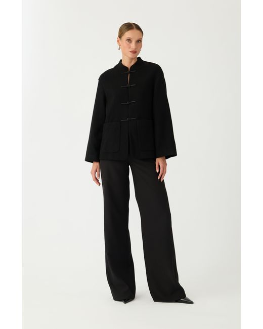 SAU LEE Black Rowen Tang Coat