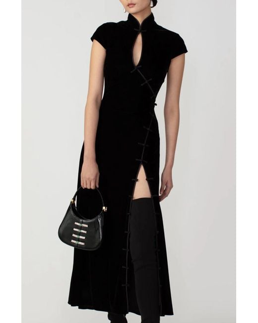 SAU LEE Black Vanessa Midi Dress