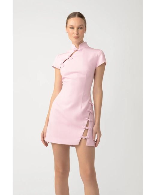 SAU LEE Pink Iris Mini Dress