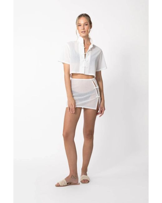 SAU LEE White Devi Top