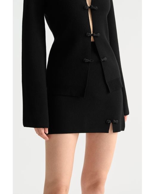 SAU LEE Black Otto Knit Skirt