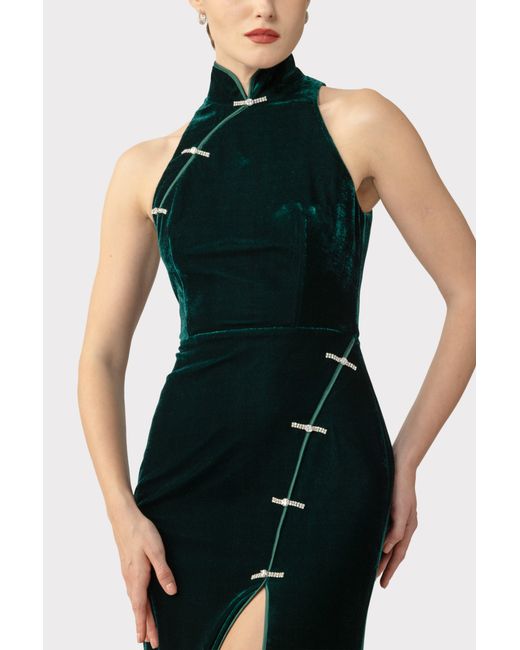 SAU LEE Black Ariana Velvet Gown