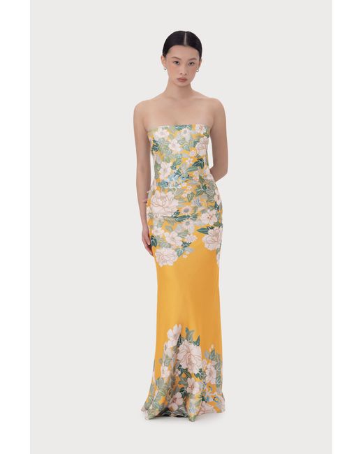SAU LEE Brown Hesper Satin Dress