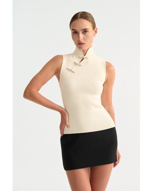 SAU LEE White Yara Knit Top