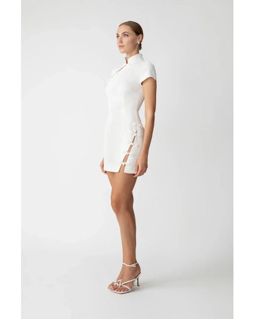 SAU LEE White Iris Mini Dress