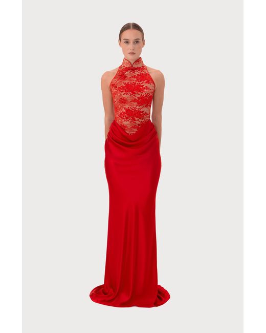 SAU LEE Red Marissa Gown
