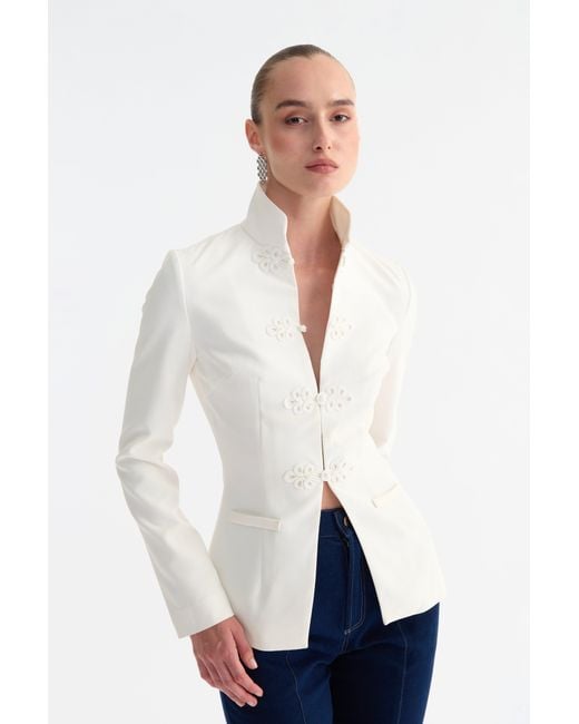 SAU LEE White Filip Tang Blazer