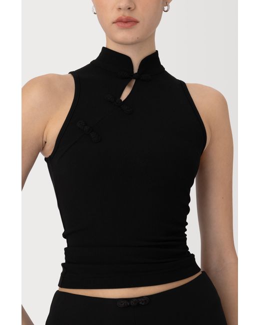 SAU LEE Black Tao Knit Top