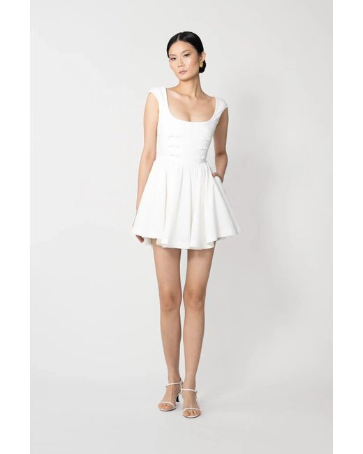 SAU LEE White Holly Mini Dress