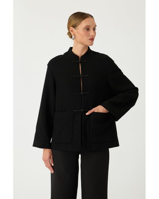 SAU LEE Black Rowen Tang Coat