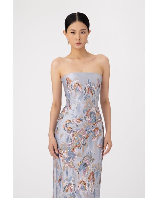 SAU LEE Multicolor Ilsa Strapless Gown