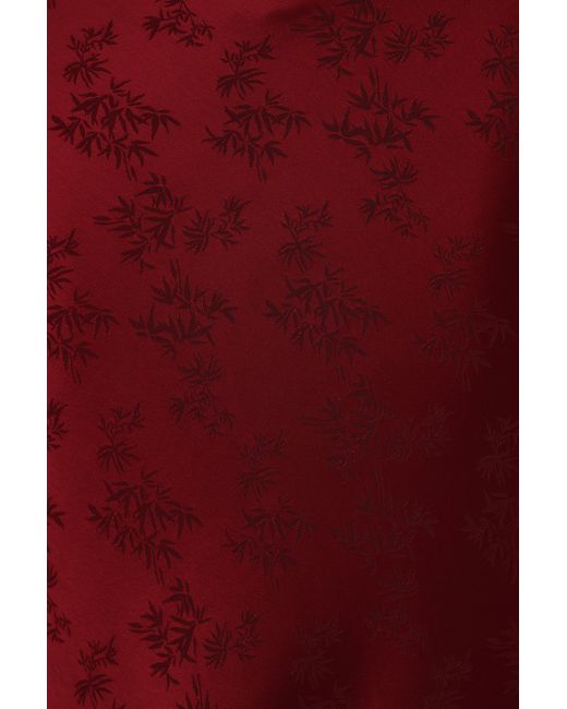 SAU LEE Red Ren Satin Jacquard Skirt