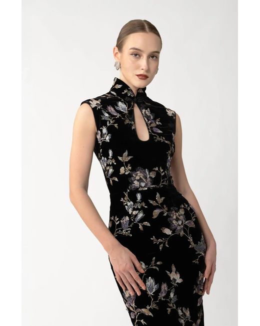 SAU LEE Black Liliana Velvet Dress