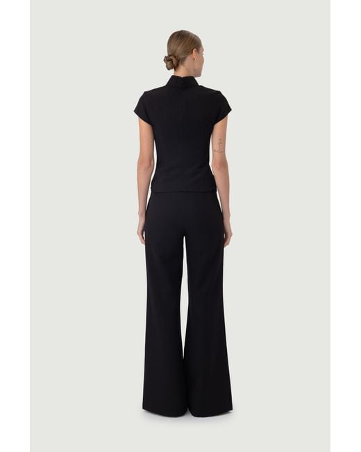 SAU LEE Black Iris Crepe Top