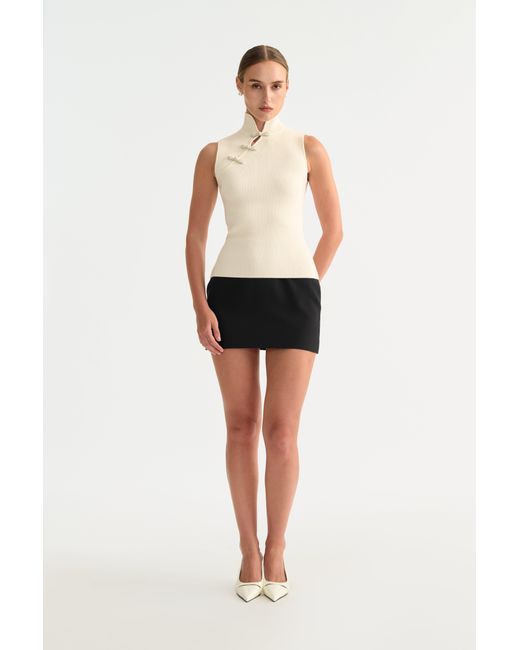 SAU LEE White Yara Knit Top