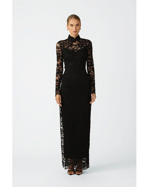SAU LEE Black Rebecca Lace Dress