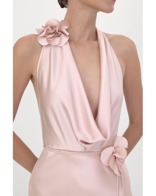 SAU LEE Pink Delphine Satin Gown