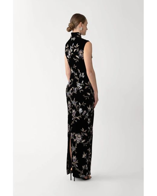 SAU LEE Black Liliana Velvet Dress