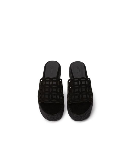 SAU LEE Black Ming Suede Sandal