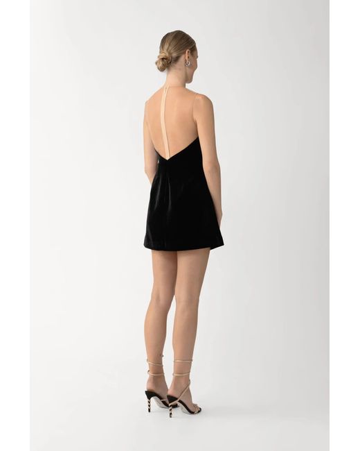 SAU LEE Black Aria Mini Dress