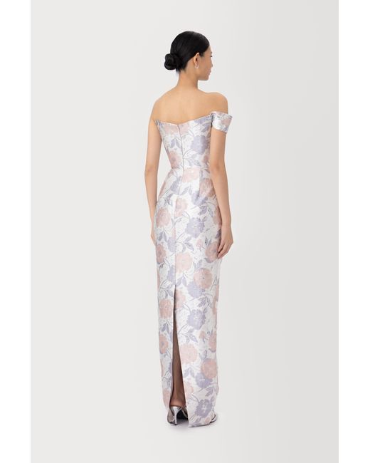 SAU LEE White Jackson Brocade Gown