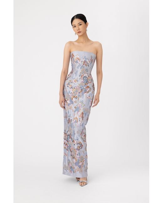 SAU LEE Multicolor Ilsa Strapless Gown
