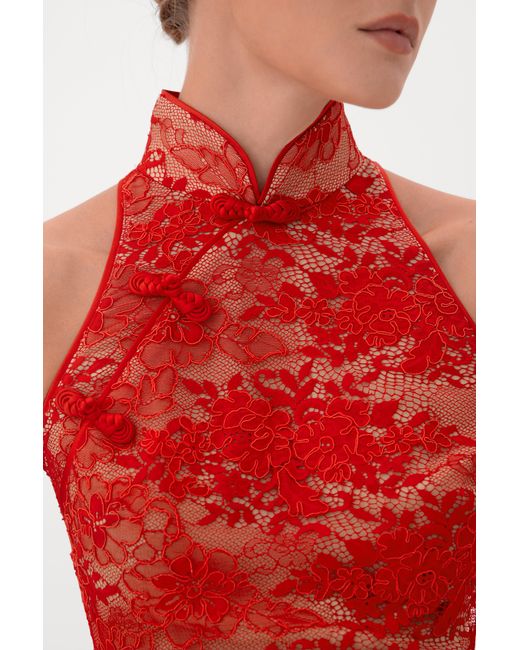 SAU LEE Red Marissa Gown