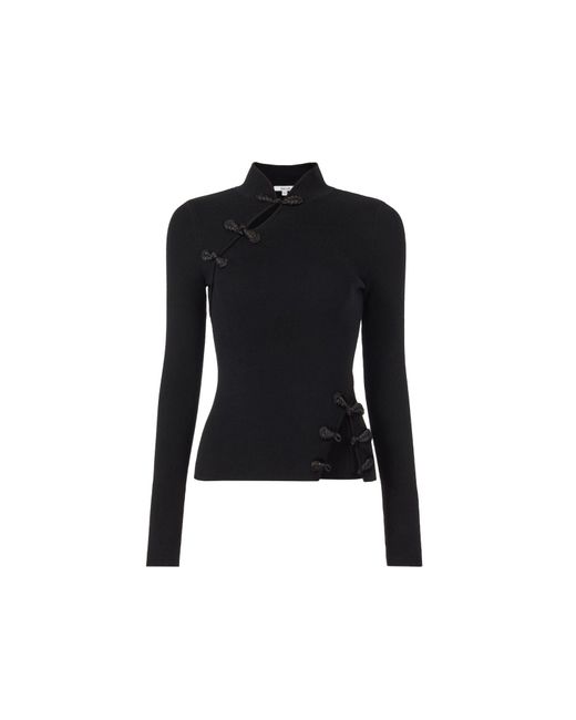 SAU LEE Black Dakota Knit Top