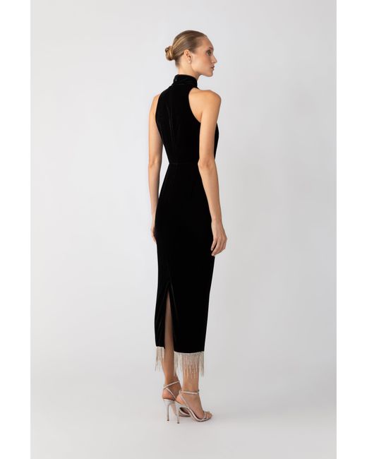 SAU LEE Black Martha Velvet Dress