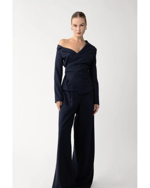 SAU LEE Blue Neve Wool Pant